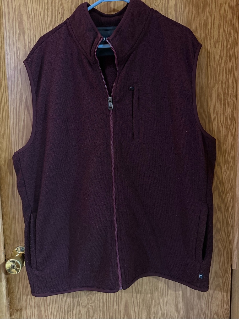 Chaps Women's Burgundy Fleece Vest - Full Zip